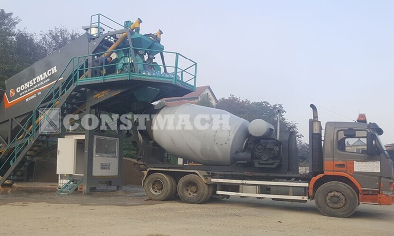 MOBILE 30, 30 m³/h capacity mobile concrete plant is installed for our customer in Serbia.