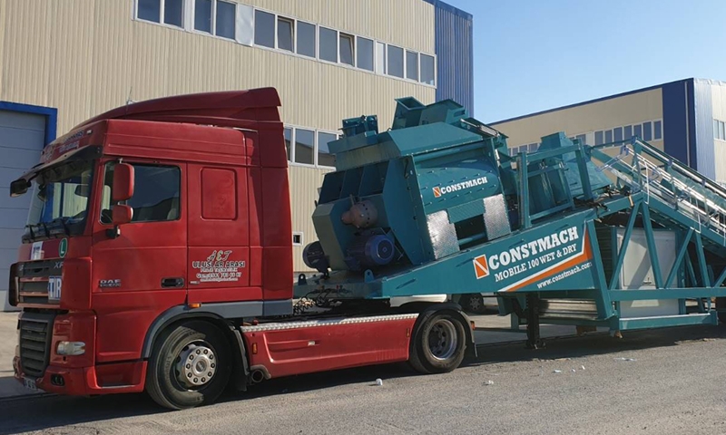 2nd CONSTMACH MOBILE 100 WET & DRY mobile concrete plant is shipped for our customer in Ibiza Island, Spain!