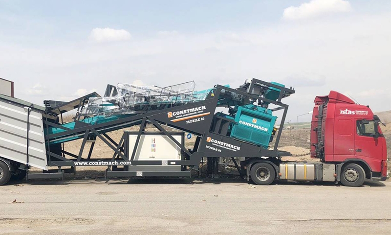 CONSTMACH MOBILE 60 mobile concrete plant is shipped for our customer in Hungary