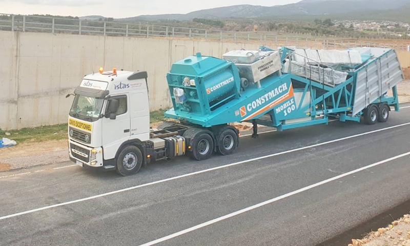 CONSTMACH MOBILE 100 mobile concrete plant is shipped for our customer in Spain