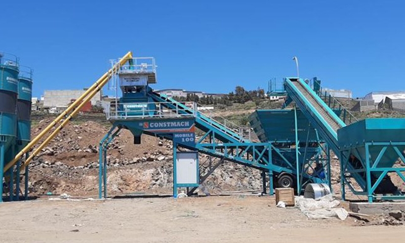 CONSTMACH 100 m3/h capacity Mobile Concrete Batching plant is taken into operation for our customer in Spain