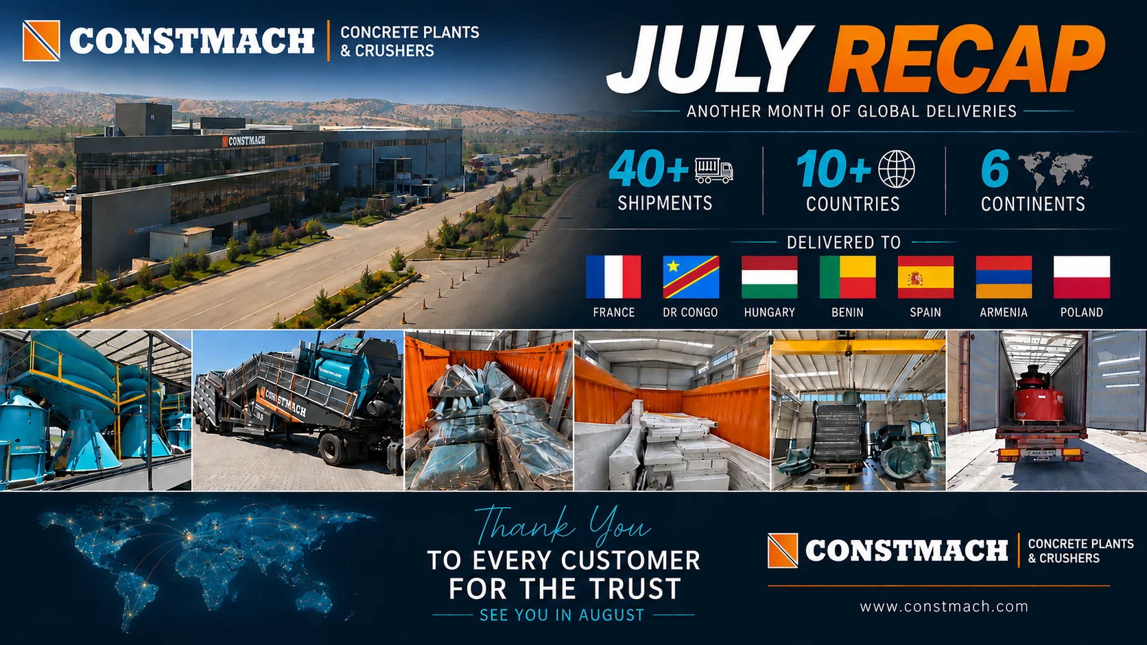 CONSTMACH July Recap: Another Successful Month of Global Deliveries