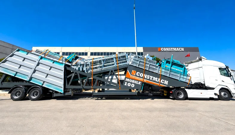 CONSTMACH Mobile 100 Concrete Batching Plant Shipped to Hungary