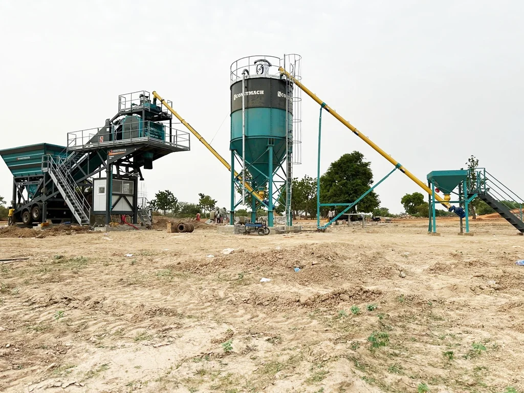 CONSTMACH Mobile 60 Concrete Batching Plant Installed in Burkina Faso
